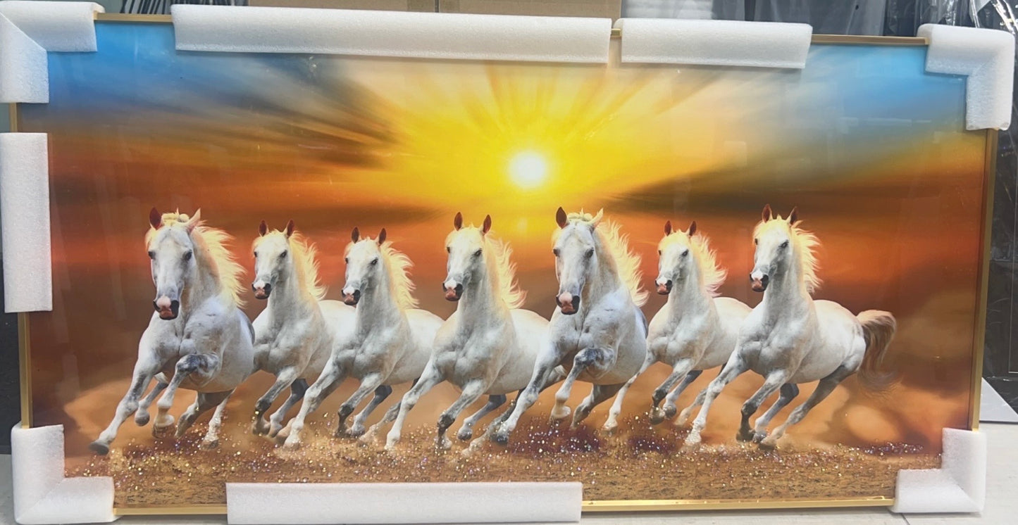 Lucky 7 horse 3D crystal picture frame