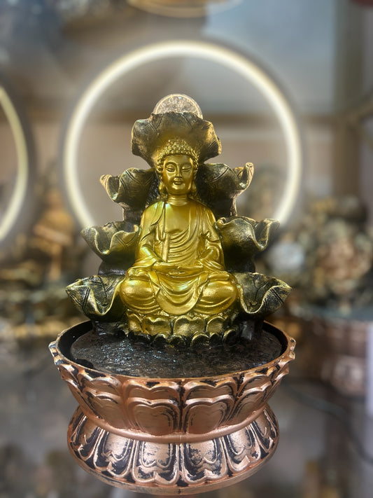 Beautiful Led ring light Buddha fountain