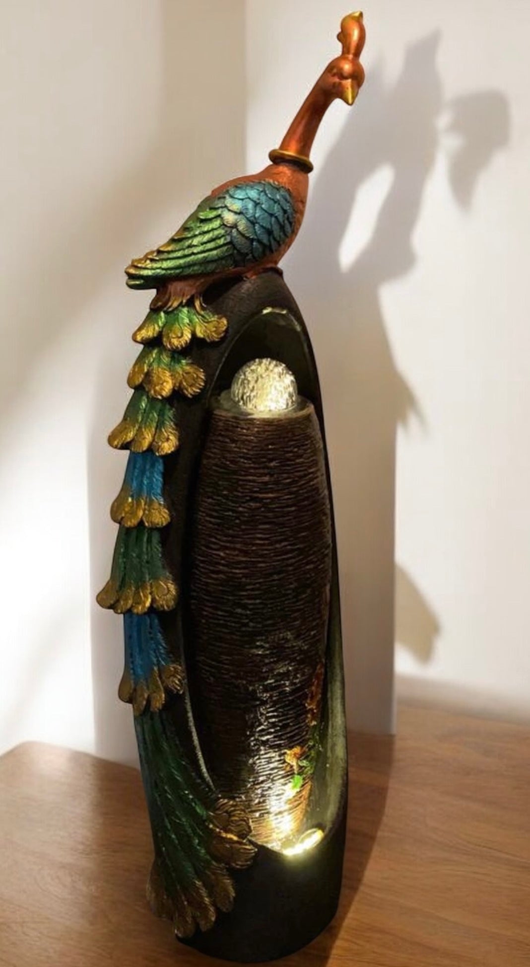 Beautiful Led 4 feet peacock water fountain