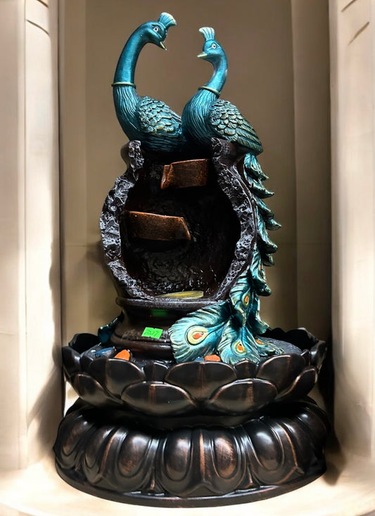 Peacocks On Pot Style fountain (22”)