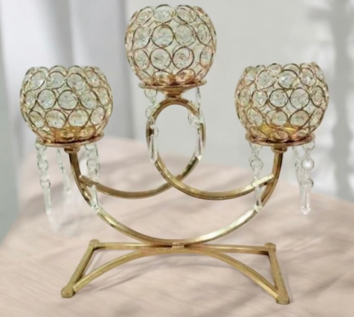 Crystal Candle holder 3 head