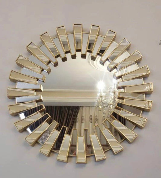 Modern Decorative Round Gold or Silver Mirror