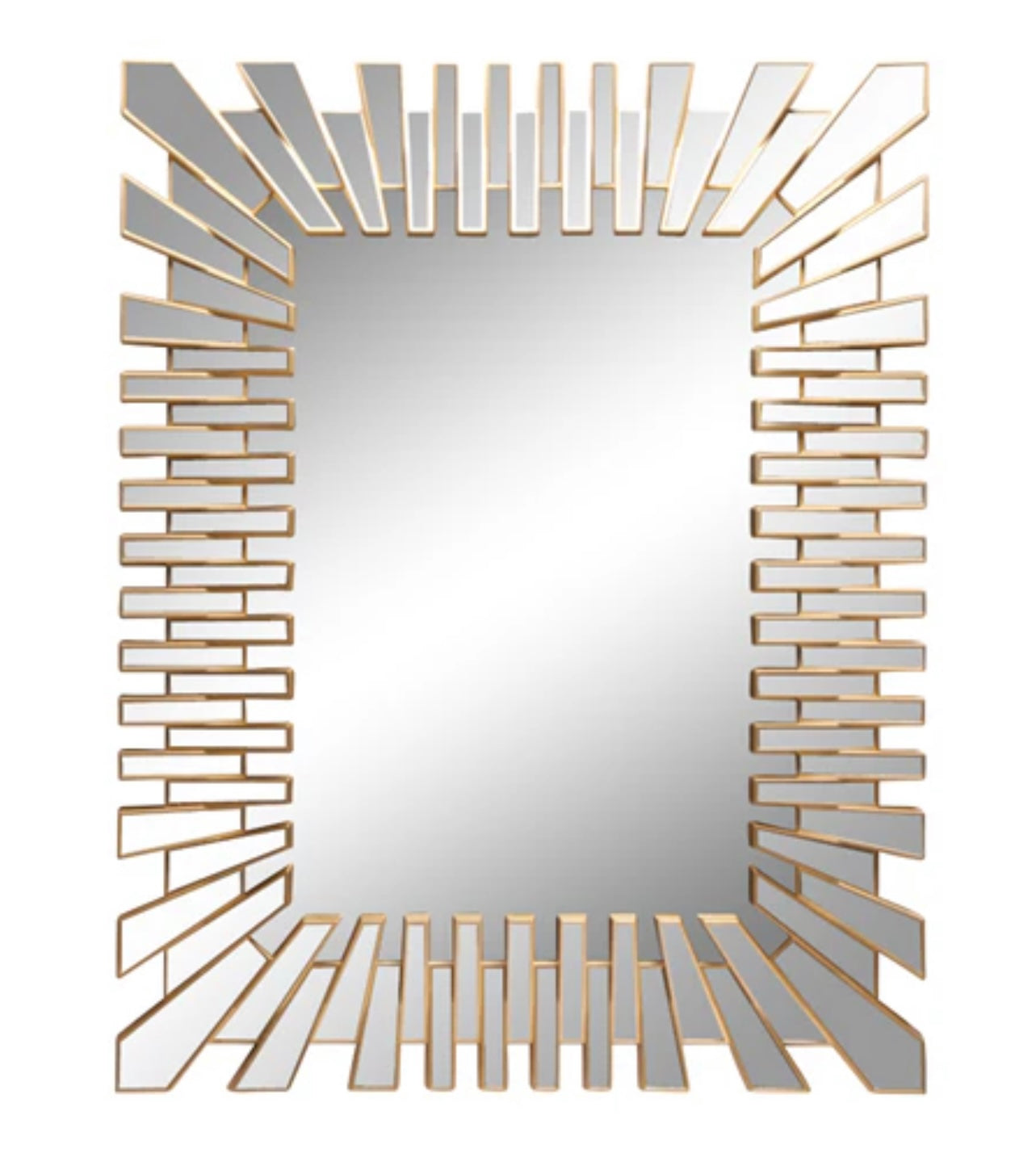 Modern Rectangular Decorative Gold or Silver Wall Mirror