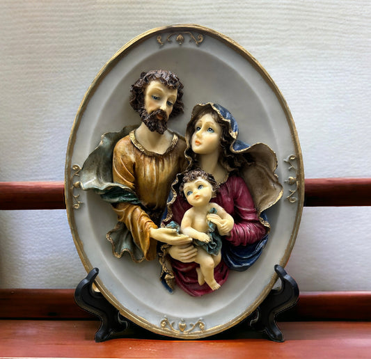 Holy Family Plate On Stand