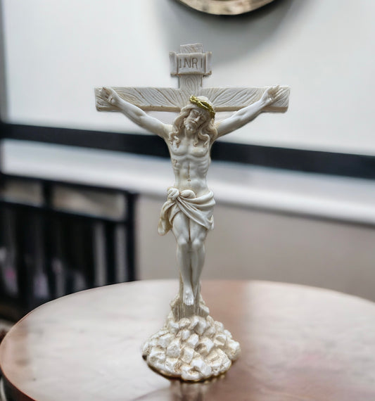 Jesus On Cross In White