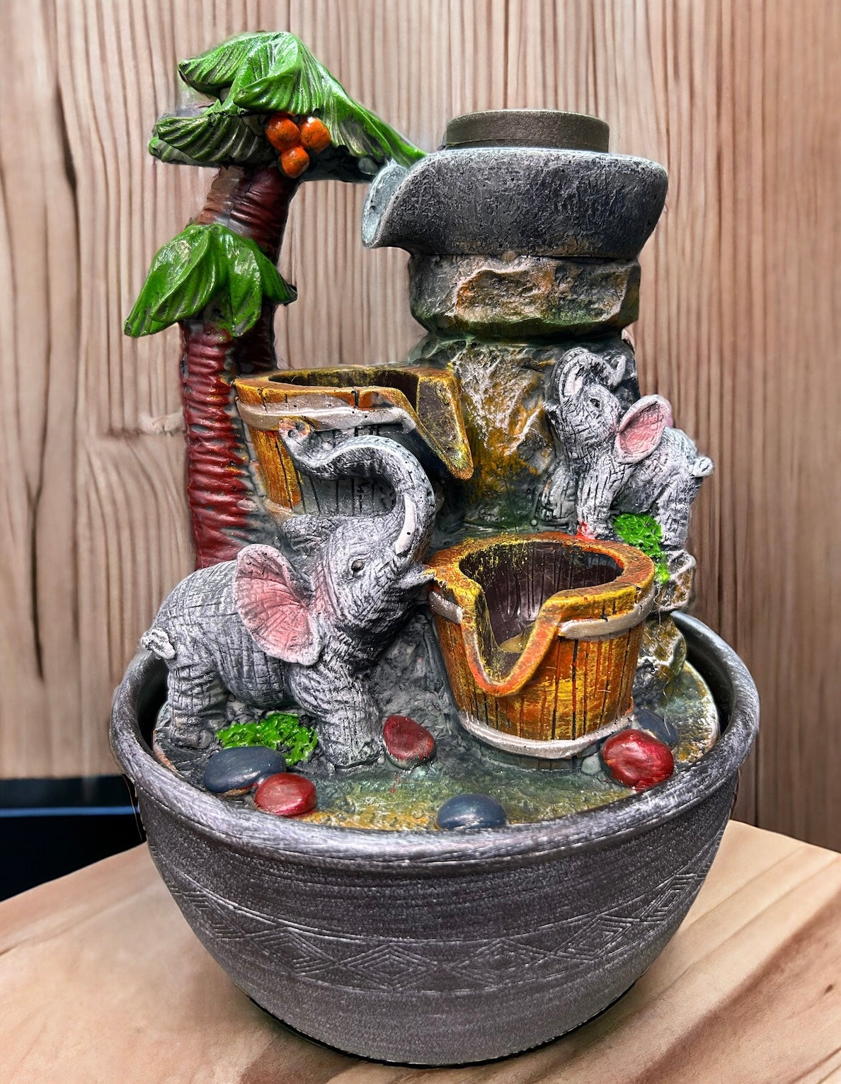 Indoor elephant fountain