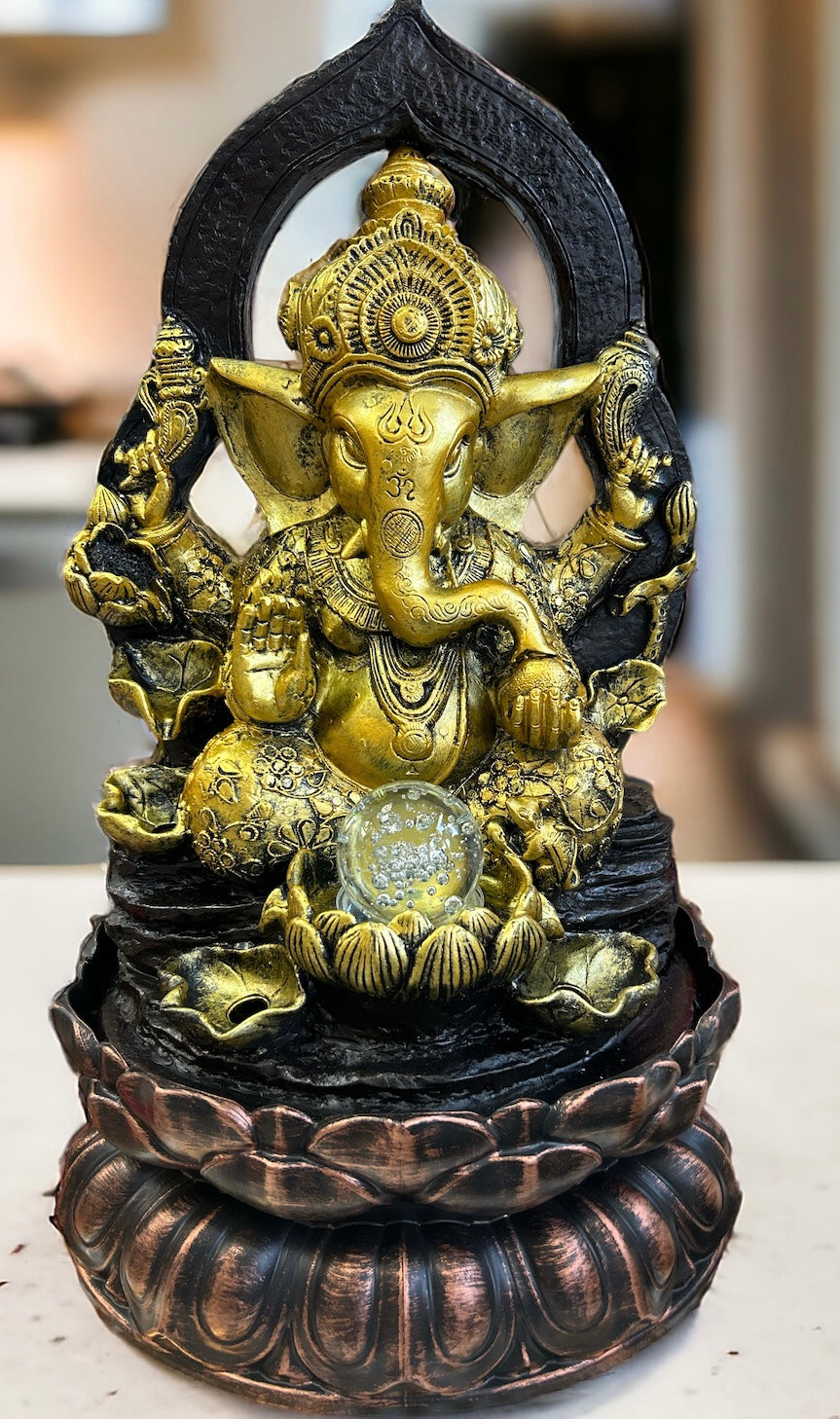 Gold Led Ganesha Fountain (22')